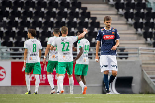 Johnny Furdal of Viking looks dejected