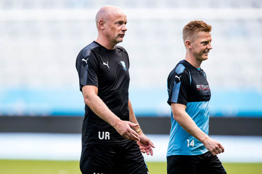 Malmö FFs tränare Uwe Rösler  och Anders Christiansen