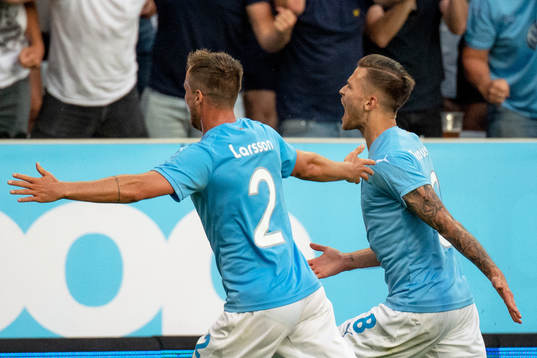 Arnór Ingvi Traustason of Malmö FF celebrates