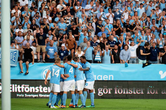 Arnór Ingvi Traustason of Malmö FF celebrates with his