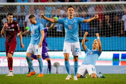 Marcus Antonsson and Rasmus Bengtsson of Malmö FF