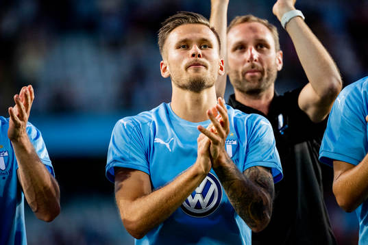 Arnór Ingvi Traustason of Malmö FF celebrates