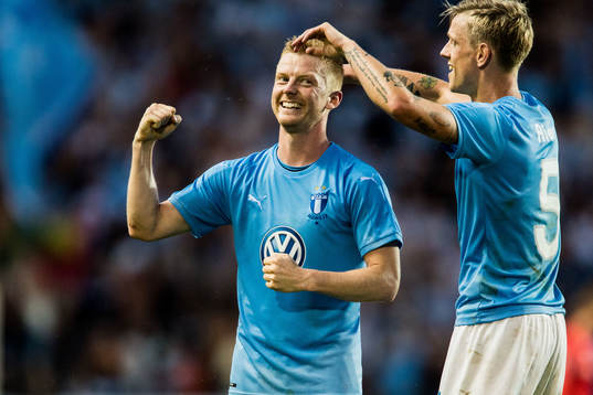 Anders Christiansen of Malmö FF celebrates