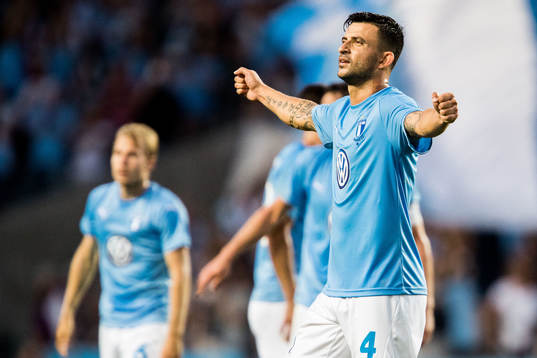 Behrang Safari of Malmö FF celebrates