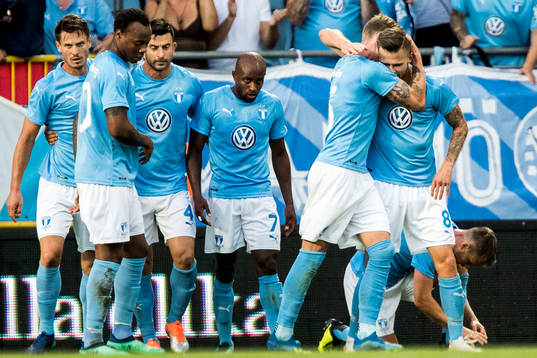 Arnór Ingvi Traustason of Malmö FF celebrates