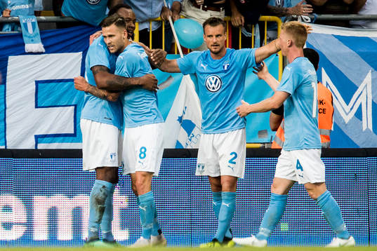 Arnór Ingvi Traustason of Malmö FF celebrates