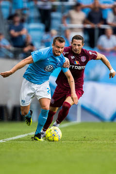 of Malmö FF Eric Larsson of Malmö FF and Ciprian Deac of