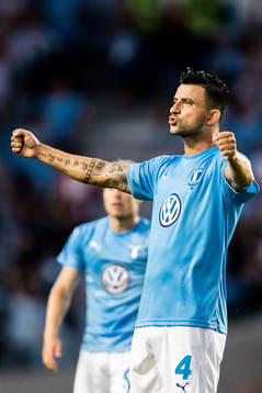 Behrang Safari of Malmö FF celebrates