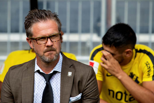 coach Rikard Norling of AIK prior to the UEFA Europa League