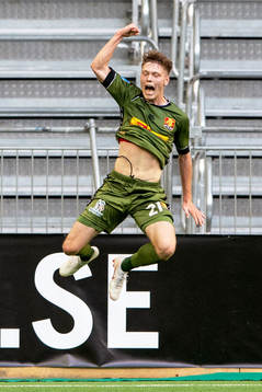 Andreas Olsen of Nordsjälland celebrates