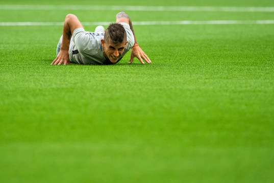 Nicolás Stefanelli of AIK reacts