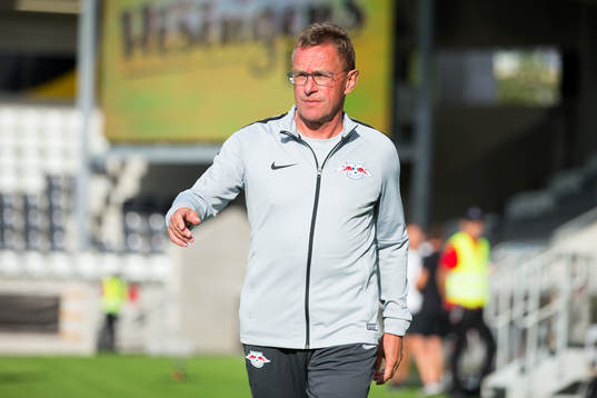 Coach Ralf Rangnick of Leipzig