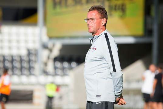 Coach Ralf Rangnick of Leipzig