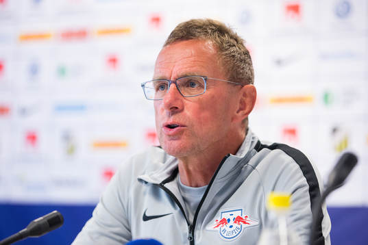 Coach Ralf Rangnick of Leipzig