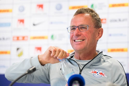 Coach Ralf Rangnick of Leipzig