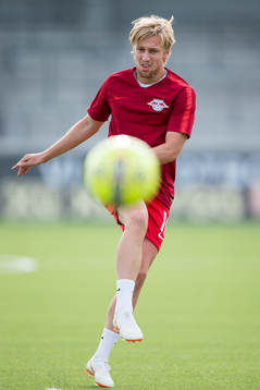 Emil Forsberg of Leipzig prior to the UEFA Europa League