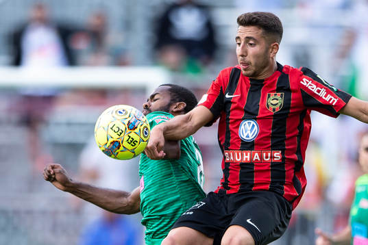 Brommapojkarnas Moustafa Zeidan och Dalkurds Ammar Ahmed