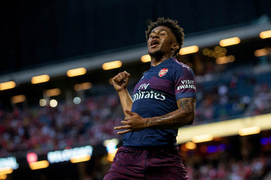 Reiss Nelson of Arsenal celebrates
