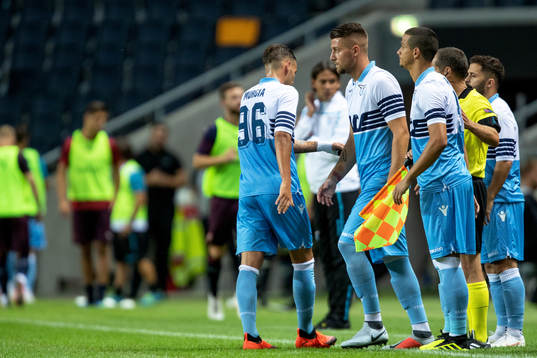 Sergej Milinkovic-Savic of Lazio enters the pitch