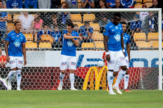 Ruben Gabrielsen and Vegard Forren of Molde looks dejected