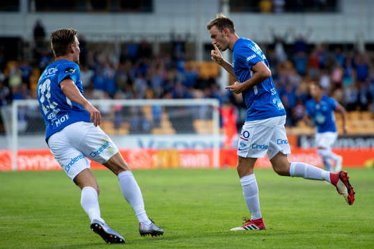 Fredrik Aursnes of Molde celebrates