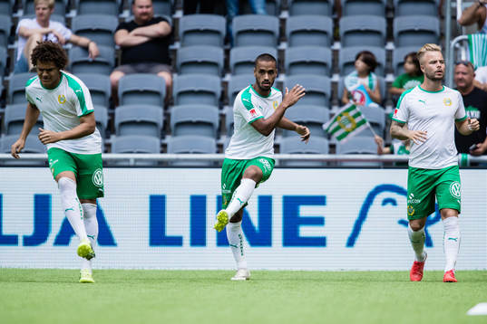Hammarbys Junes Barny (m) värmer upp med Neto Borges och