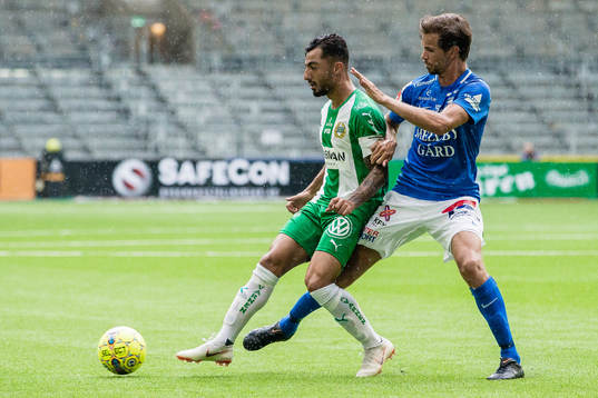 Hammarbys Jiloan Hamad och Trelleborgs Sebastian Ohlsson