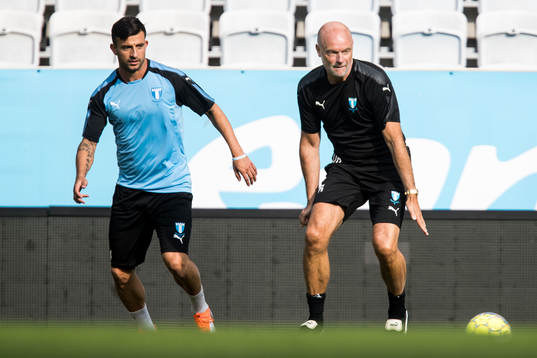 Head coach Uwe Rösler of Malmö FF participate
