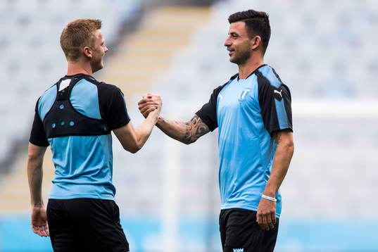 Anders Christiansen and Behrang Safari of Malmö FF
