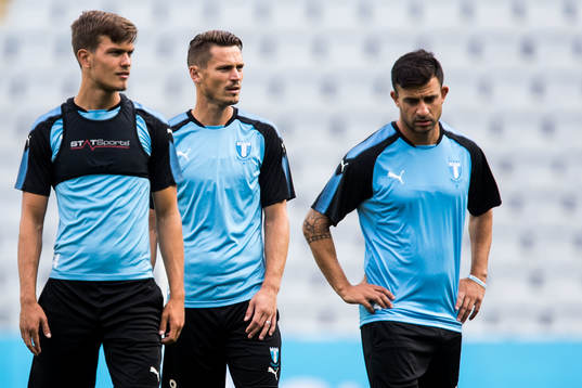 Markus Rosenberg and Behrang Safari of Malmö FF