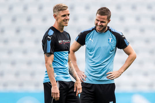 Sören Rieks and Lasse Nielsen of Malmö FF