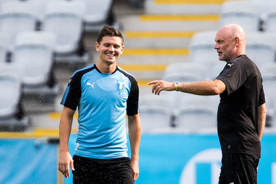 Marcus Antonsson and head coach Uwe Rösler of Malmö FF
