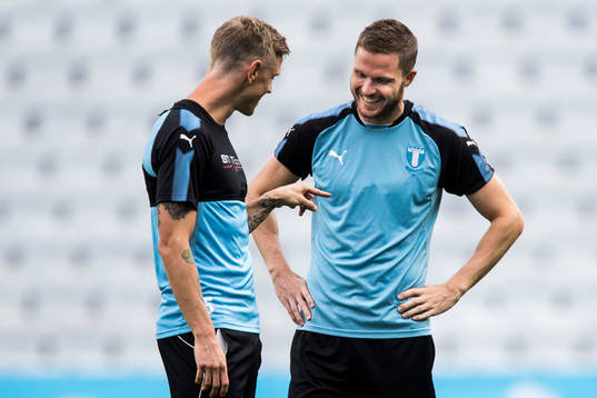 Sören Rieks and Lasse Nielsen of Malmö FF