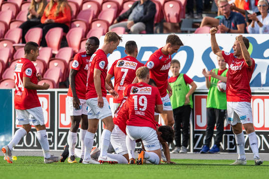 Fredrik Pålerud of Kongsvinger celebrates with his