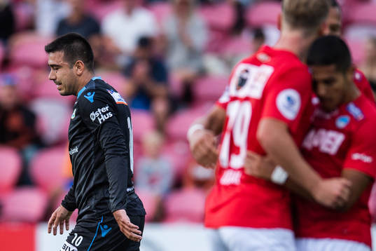 Sanel Kapidzic of Sandnes Ulf looks dejected