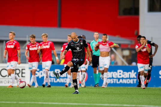 Kristian Brix of Sandnes Ulf looks dejected