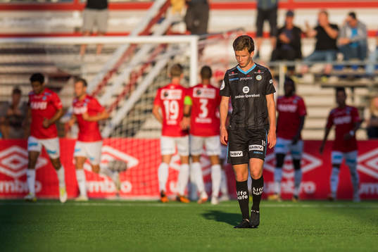 Vegard Østraat Erlien of Sandnes Ulf looks dejected