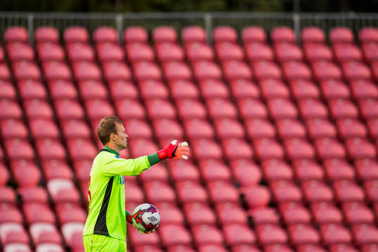 Goalkeeper Aleksei Gorodovoy of Kongsvinger