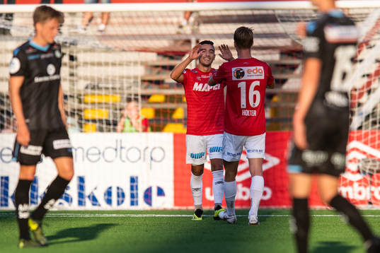 Niklas Castro of Kongsvinger celebrates
