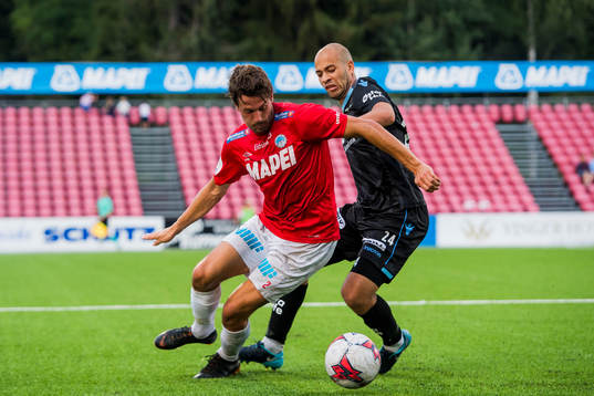 Fredrik Pålerud of Kongsvinger and Kristian Brix of