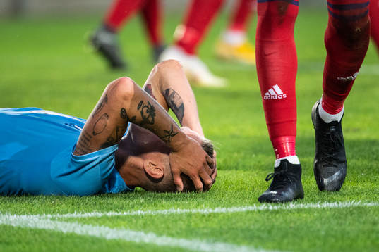 Sören Rieks of Malmö FF looks dejected