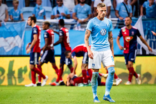 Sören Rieks of Malmö FF looks dejected