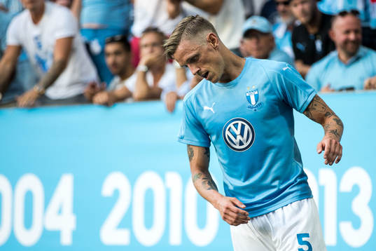 Sören Rieks of Malmö FF looks dejected