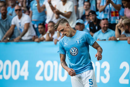 Sören Rieks of Malmö FF looks dejected