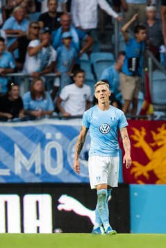 Sören Rieks of Malmö FF looks dejected