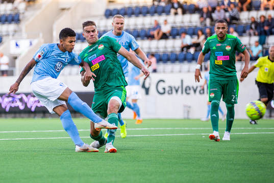 Malmö FFs Romain Gall skjuter