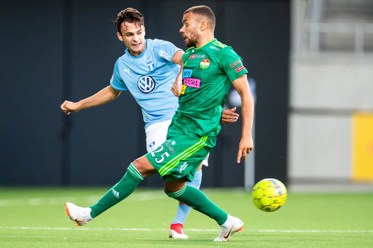 Malmö FFs Andreas Vindheim Dalkurds Malkolm Moenza