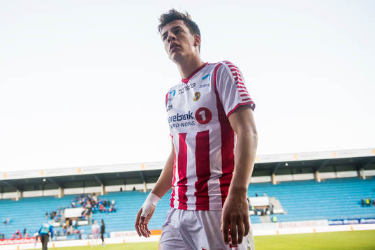 Jostein Gundersen of Tromsø looks dejected