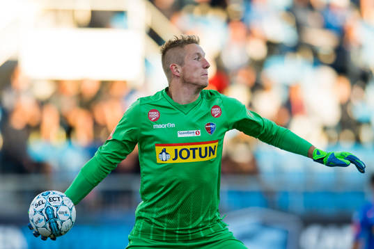 Goalkeeper Eirik Holmen Johansen of Sandefjord