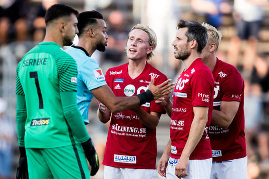 Degerfors Viktor Götesson, Erik Björndahl och Alan Asaad